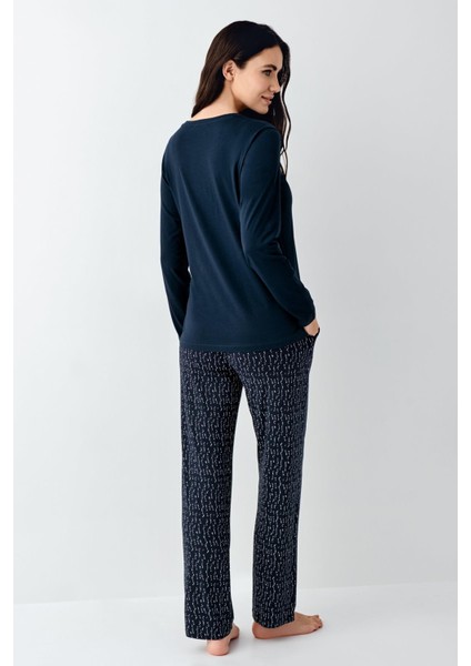 Make Me Happy Kadın Modal Pamuklu Rahat Uzun Kollu Pijama Takım fırsatları