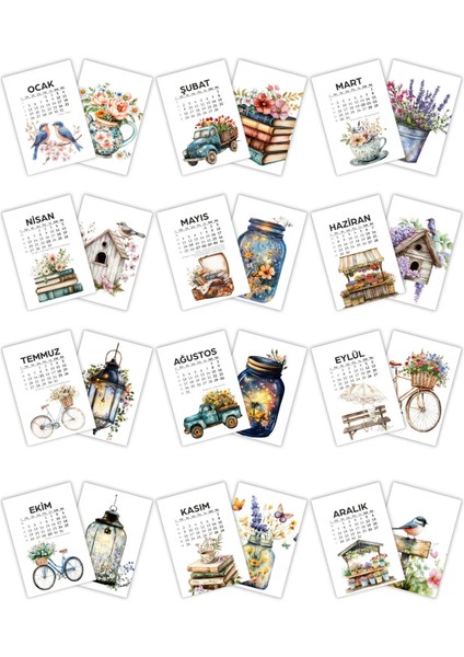 2026 Yılı Masaüstü Takvim Üçgen Masa Takvimi Çiçek Severler Için Çiçek Temalı Takvim fiyatları