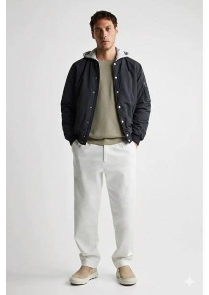 Oversize Kapişonlu Bomber Ceket