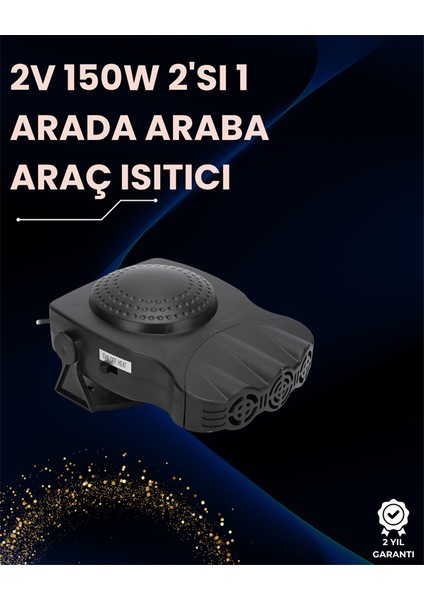 Ön Cam Buz Çözücü ve Fan | 12V Araç Içi Isıtıcı, Full Havalandırmalı, Abs Gövdeli