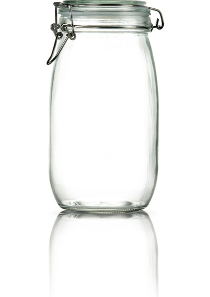 Korken Kavanoz 1500 ml Vakumlu Kilitli Cam Saklama Kavanozu