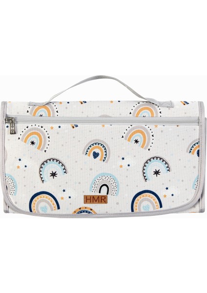 Bebek Alt Açma Bakım Çantası Organizerli Anne Bebek Yenidoğan Değiştirme Minderi Gökkuşağı Mavi fırsatları