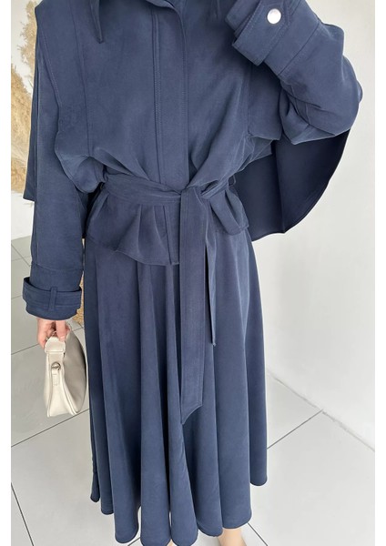 Pelerinli ve Kemerli Ceket Etek Tesettür Ikili Takım P-00018944 indirimleri