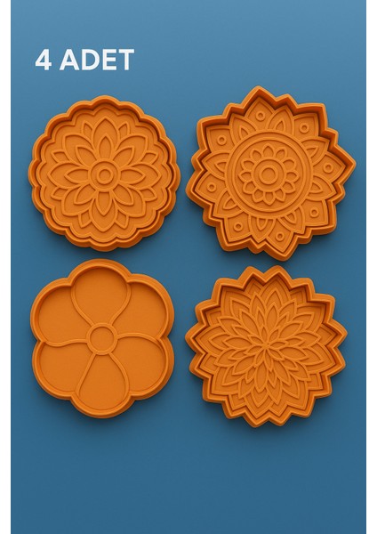 Mandala Desenli 3D Baskı Kek Kalıbı – Şık ve Dekoratif Kek Kalıbı (4’lü Set) fiyatları