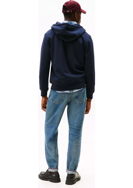 Erkek Regular Fit Kapüşonlu Kanguru Cepli Fermuarlı Sweatshirt - Lacivert modelleri