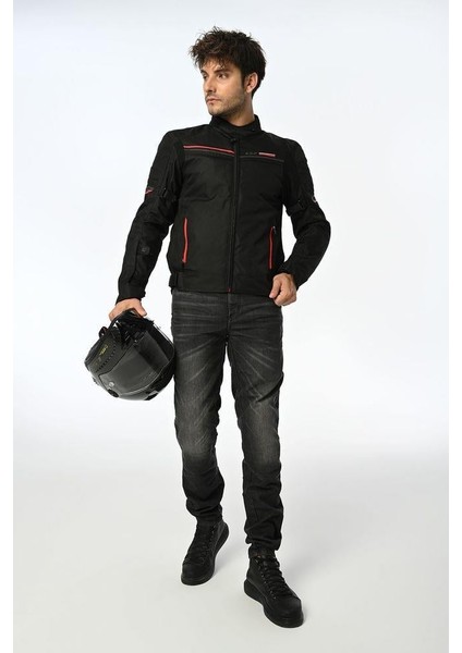 Shadow Korumalı Motosiklet Montu Siyah Kırmızı fırsatları