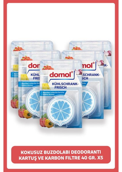 Kokusuz Buzdolabı Deodorantı Kartuş ve Karbon Filtre 40 Gr. X5 Adet