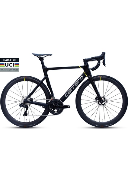 Fire 5.3 Uci Karbon - 28 Jant 53CM ( M - L ) Kadro 24 Vites Yol Bisikleti - Siyah / Koyu Krom - Sarı