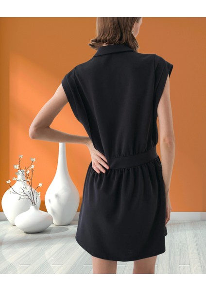 xint Kadın Regular Fit Gömlek Yaka Önden Fermuar Kapamalı Kolsuz Modal Mini Elbise fırsatları