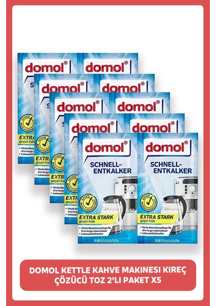 Kettle Kahve Makinesi Kireç Çözücü Toz 2'li Paket 5 Adet