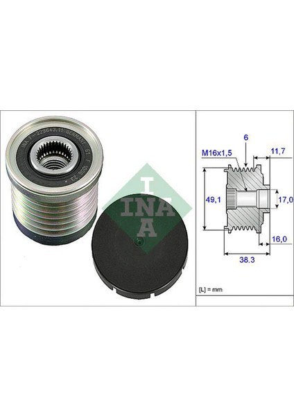 Mtxdpn Alternatör Kasnaği Rulmanli Lgn Ii 01- -Mgn Ii-Iii 08- -Trafic Ii 06- -Master Ii 06- 1.9dci