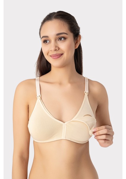 3'lü Ten Kadın Pamuklu Likralı Esnek Rahat Balensiz Kapsız Hamile Emzirme Sütyeni fırsatları