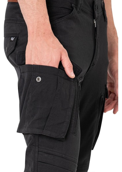 Thebikerjeans Truva Cargo Black Korumalı Motosiklet Pantolonu Erkek