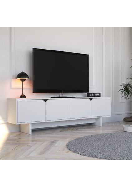 Doruk Beyaz Tv Ünitesi - 180 cm Modern Tasarım, Ekonomik Tv Ünitesi, Kulpsuz fiyatları