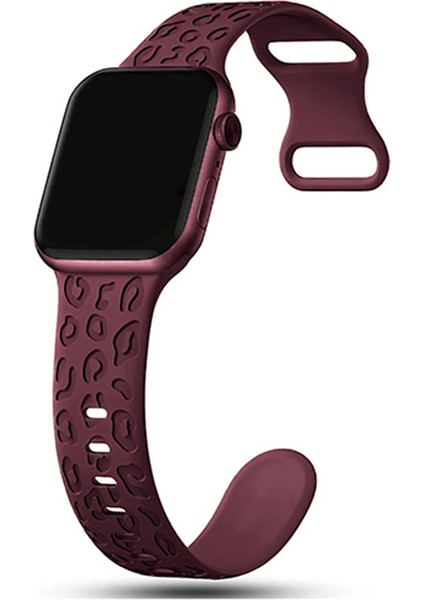 Apple Watch 11 10 46MM 9 8 7 6 Se Ultra Uyumlu 42-44-45-49MM Leopar Desenli 2'li Silikon Kordon Seti modelleri