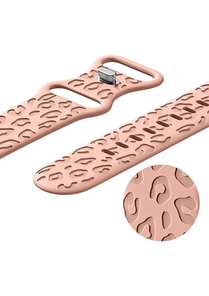 Apple Watch 11 10 46MM 9 8 7 6 Se Ultra Uyumlu 42-44-45-49MM Leopar Desenli 2'li Silikon Kordon Seti