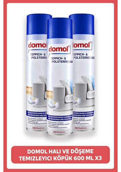 Halı ve Döşeme Temizleyici Köpük 600 ml (3 Adet)