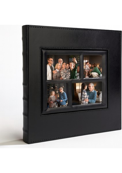 10X15CM 500'LÜK Siyah Deri Fotoğraf Albümü Büyük Boy