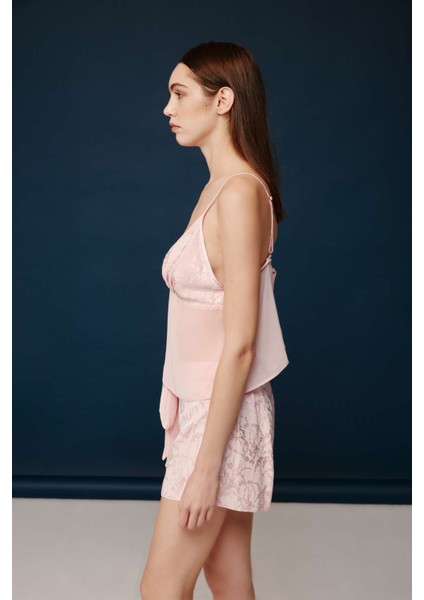 Kadın Viskon Askılı Bluz ve Şort Pijama Takımı 30014 modelleri