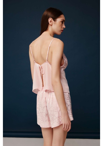 Kadın Viskon Askılı Bluz ve Şort Pijama Takımı 30014 fırsatları