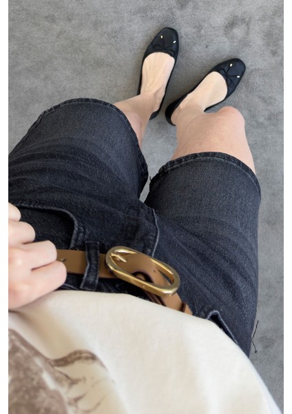 Regular Premium Denim Şort- Gri