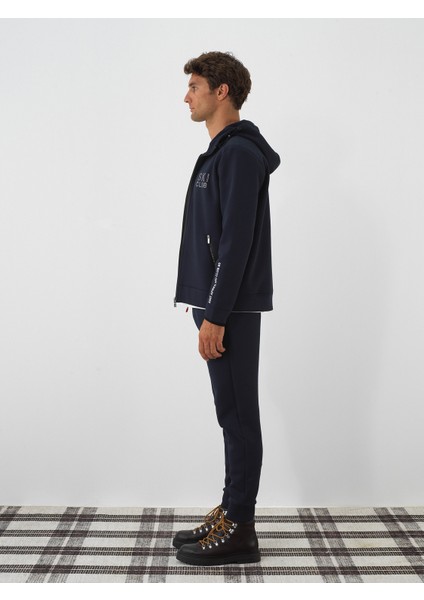 Erkek Lacivert Pamuk Dokulu Regular Fit Sweatmont modelleri