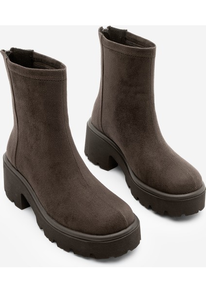 Kadın Arkadan Fermuarlı Kalın Topuklu Günlük Bot Lofani modelleri
