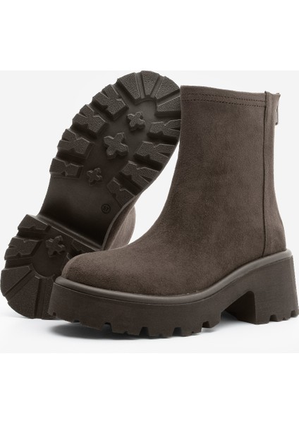 Kadın Arkadan Fermuarlı Kalın Topuklu Günlük Bot Lofani indirimleri