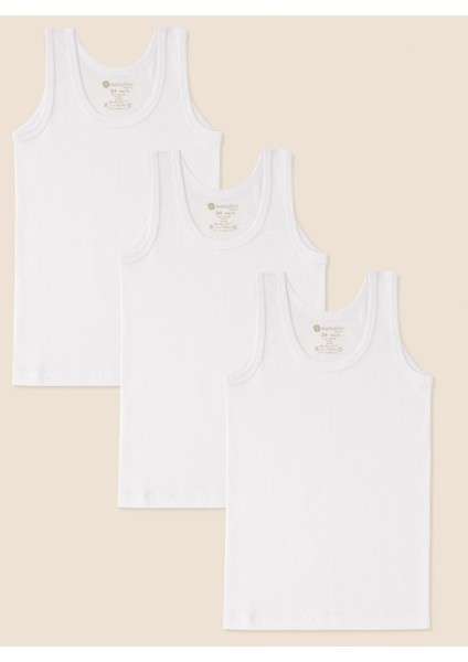 Erkek Çocuk Organik Pamuk Ribana Atlet 3'lü Paket