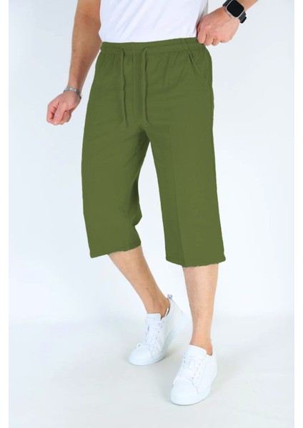 Erkek Kargo Cep %100 Pamuk Keten Görünümlü Kapri E207-31 fiyatları