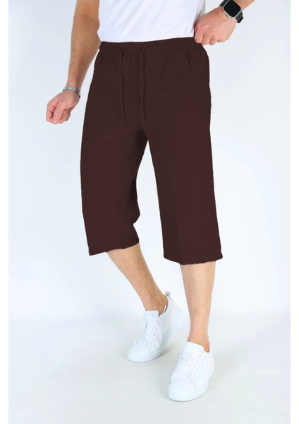 Erkek Kargo Cep %100 Pamuk Keten Görünümlü Kapri E207-42 fiyatları