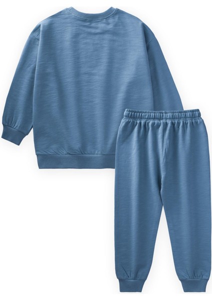 Basıc Sweatshırt Takım 3-8 Yaş İndigo Mavi indirimleri