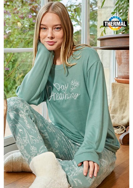 Kadın Termal Uzun Kol Pijama Takımı 30009 Mint fiyatları