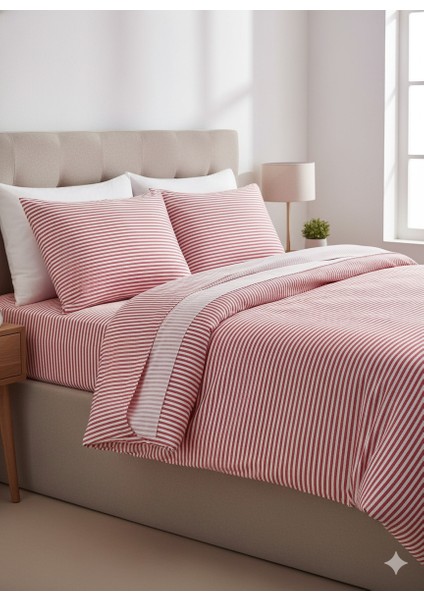 Premium %100 Pamuk Çift Kişilik Nevresim Takımı | Naturel Kumaş – Lastikli Çarşaf