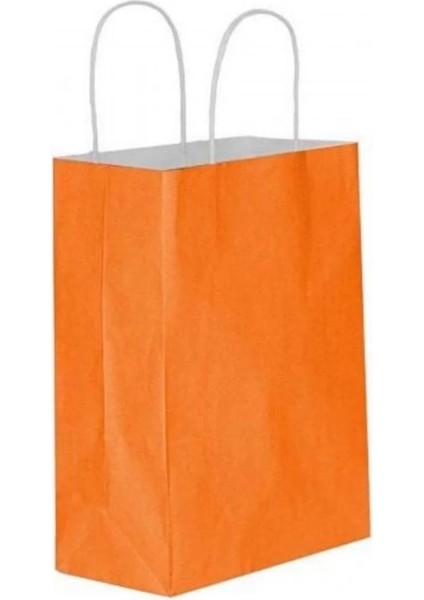 Turuncu Kraft Çanta Küçük Boy 18X8X24 cm 25 Adet modelleri