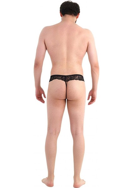 Sın – Siyah Transparan Dantel & Tül Tanga Tarzı Erkek Slip fırsatları