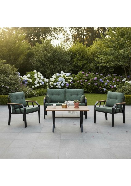 NERGİZ 2 1 1 MASA BAHÇE BALKON MUTFAK MOBİLYASI,YEŞİL