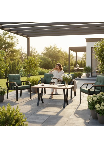 NERGİZ 2 1 1 MASA BAHÇE BALKON MUTFAK MOBİLYASI,YEŞİL fiyatları