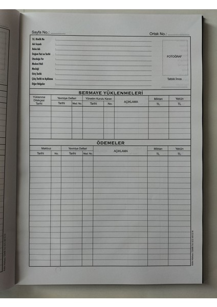 Tarımsal Kalkınma Kooperatifi Ortak Pay Defteri 200 Sayfa fiyatları