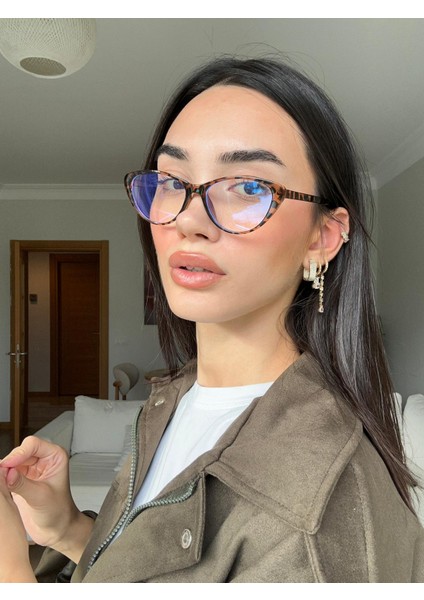 Carat Cat Eye Leopar Desenli 46 Ekartman Küçük Cat Eye Gözlük