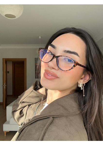 Carat Cat Eye Leopar Desenli 46 Ekartman Küçük Cat Eye Gözlük modelleri