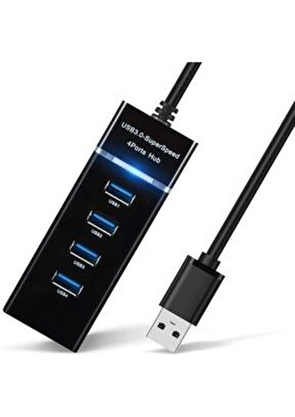 4 Port USB 3.0 Hub USB Çoğaltıcı 60 cm Hızlı Veri Aktarımı Siyah Renk modelleri