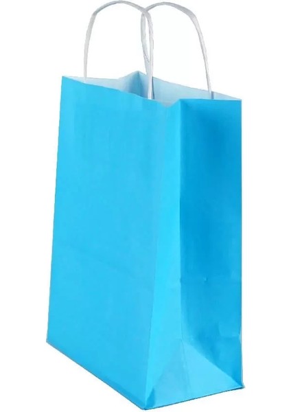 Mavi Kraft Çanta Orta Boy 25X12X31 cm 25 Adet modelleri