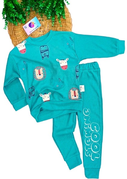 Cool Animals Hayvan Desenli Oversize 2li Alt Üst Çocuk Takım