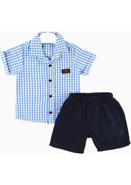 Erkek Çocuk Pitikareli Yazlık Kısa Kollu Gömlek Saten Şortlu 2li Takım Bayramlık Takım (Tam Kalıp) modelleri