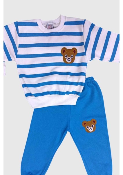 Çocuk Takım Ayıcıklı Nakışlı 2iplik Şardonlu Mevsimlik Alt Üst Ikili Unısex Yan Çizgili fiyatları