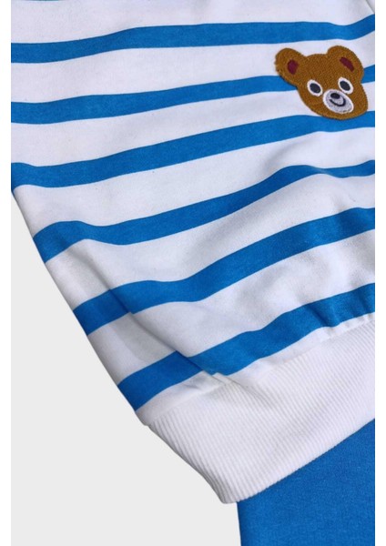 Çocuk Takım Ayıcıklı Nakışlı 2iplik Şardonlu Mevsimlik Alt Üst Ikili Unısex Yan Çizgili fırsatları