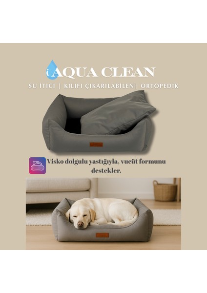Aqua Clean, Su Itici Kumaş, Ortopedik, Kılıfı Çıkarılabilir, Kaymaz Tabanlı Kedi ve Köpek Yatağı modelleri