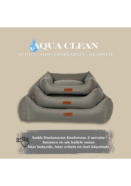 Aqua Clean, Su Itici Kumaş, Ortopedik, Kılıfı Çıkarılabilir, Kaymaz Tabanlı Kedi ve Köpek Yatağı fırsatları