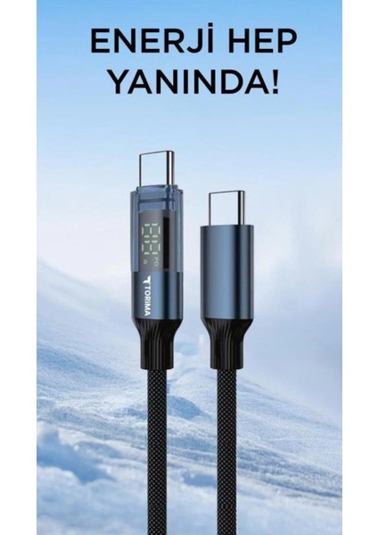 Tc L 40R 5g ile Uyumlu 60W Type C Kablo LED Göstergeli Alüminyum Uçlu Naylon Örgü fiyatları